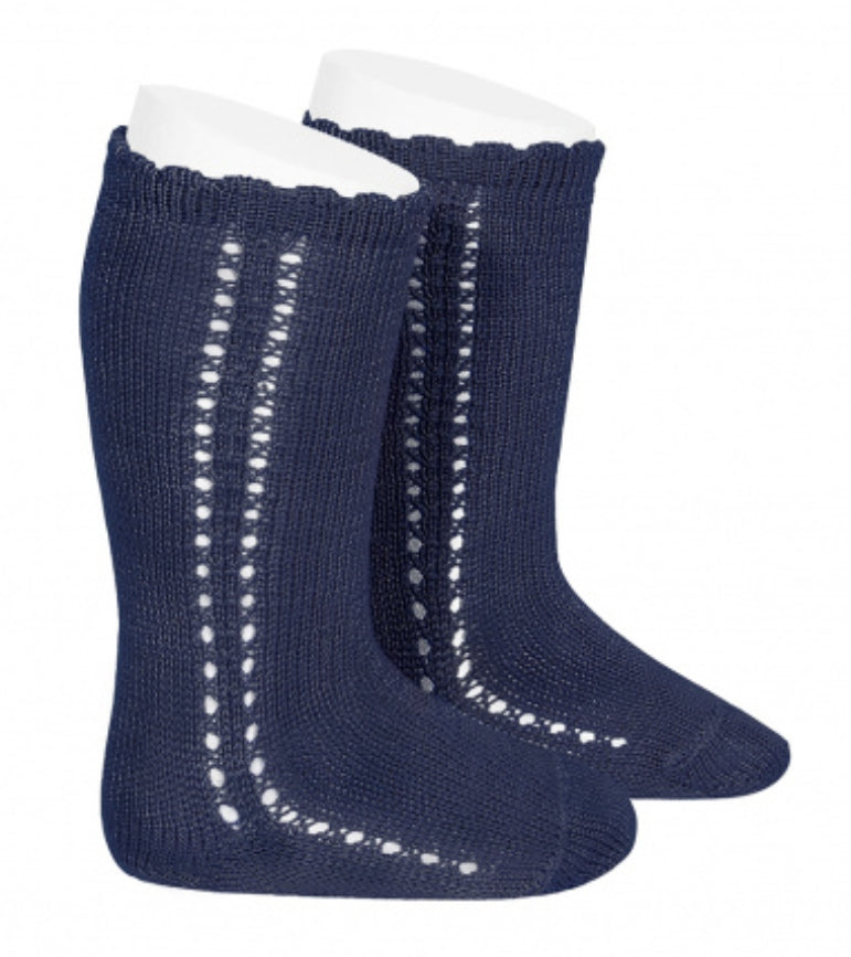 🎀SS26 2569-2 Calze Lunghe Traforate Bambina in Cotone – Cóndor | Made in Spain