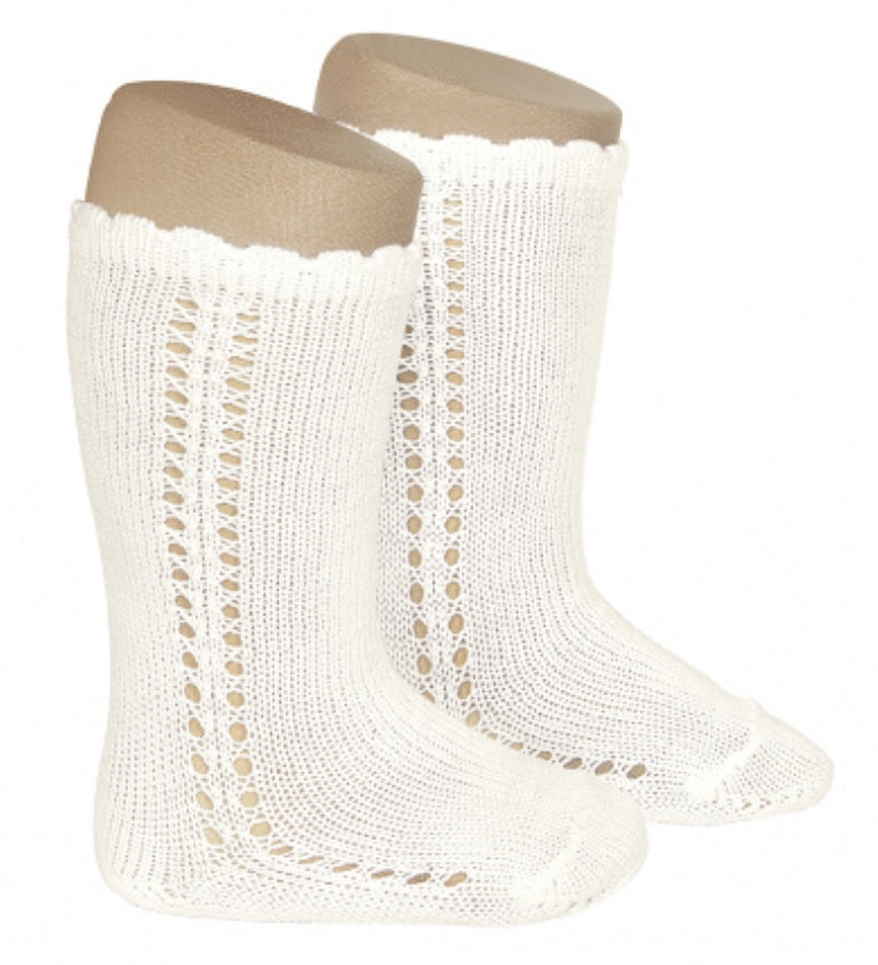 🎀SS26 2569-2 Calze Lunghe Traforate Bambina in Cotone – Cóndor | Made in Spain