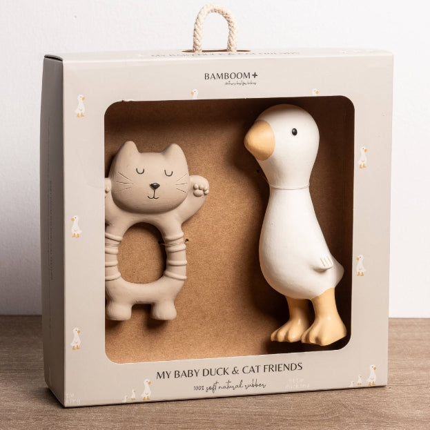 🎋AI26/27 Set in gomma naturale Gatto e Papera Bamboom