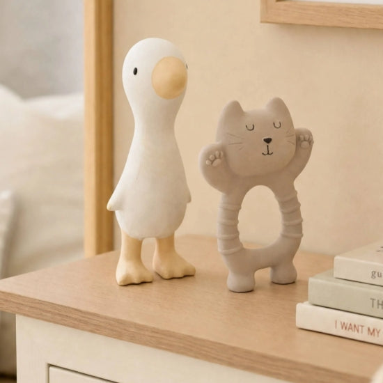 🎋AI26/27 Set in gomma naturale Gatto e Papera Bamboom