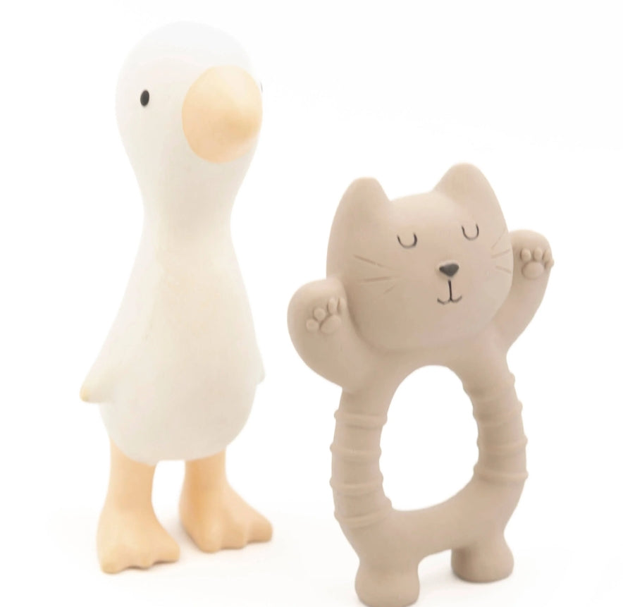 🎋AI26/27 Set in gomma naturale Gatto e Papera Bamboom