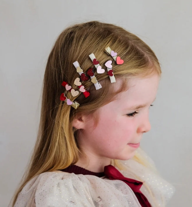 🎀 AI26/27 Teeny weeny heart salon hair clips M.L