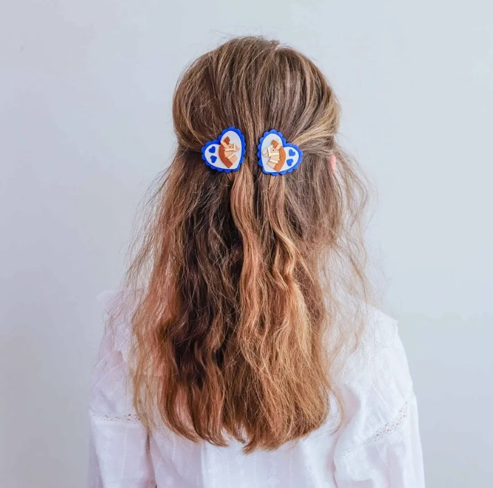 🎀 AI26/27 Pony scalloped heart salon hair clips M.L