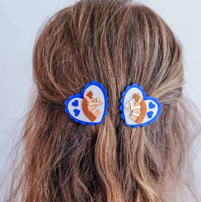 🎀 AI26/27 Pony scalloped heart salon hair clips M.L