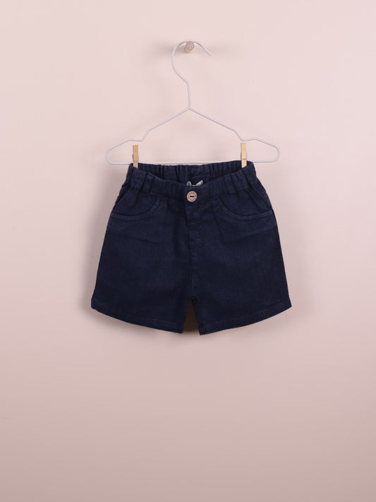 Shorts in lino - Navy Blue