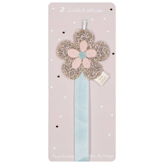 Porta fermagli da parete - Fiore retrò (mandorla)