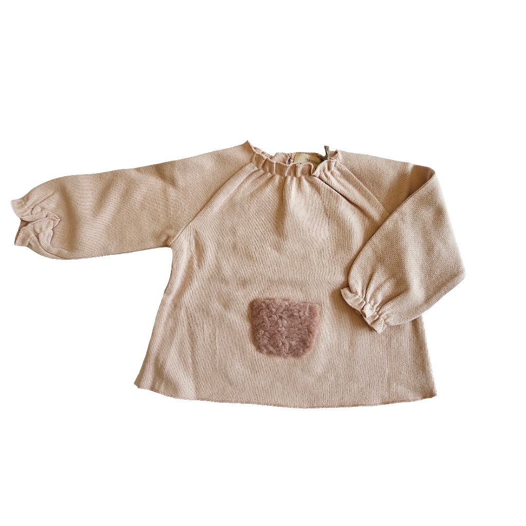 Maglia Morbida a Maniche Lunghe con Tasca in Peluche – Perfetta per Piccoli Esploratori