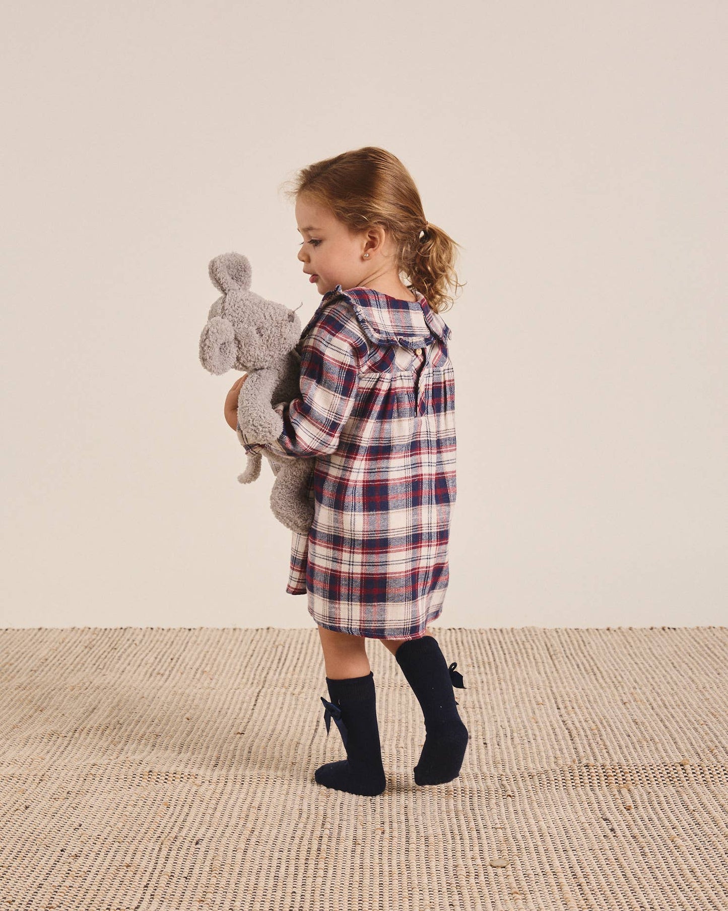 Abito in flanella in tartan scozzese blu, bordeaux e bianco 11410072-6