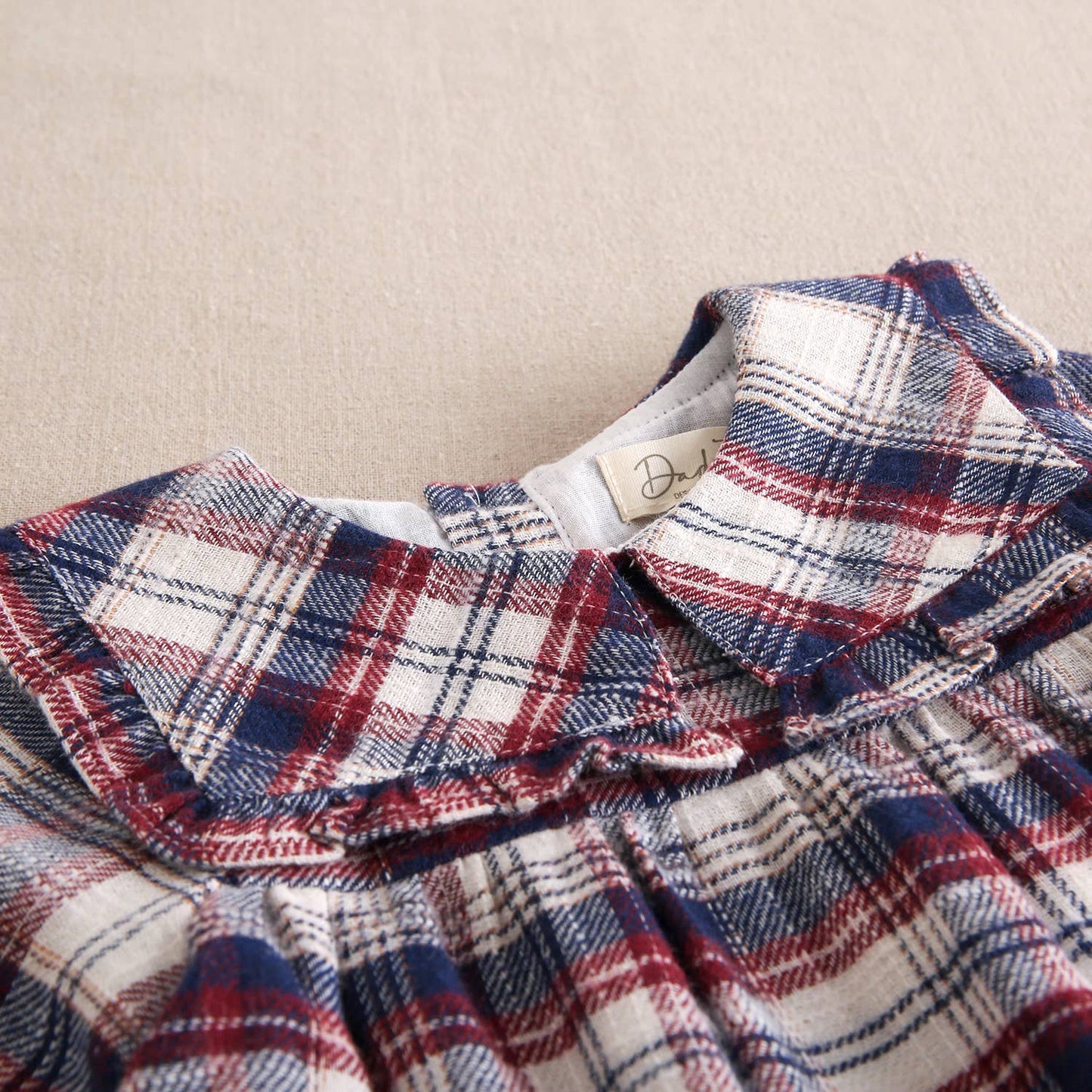 Abito in flanella in tartan scozzese blu, bordeaux e bianco 11410072-6