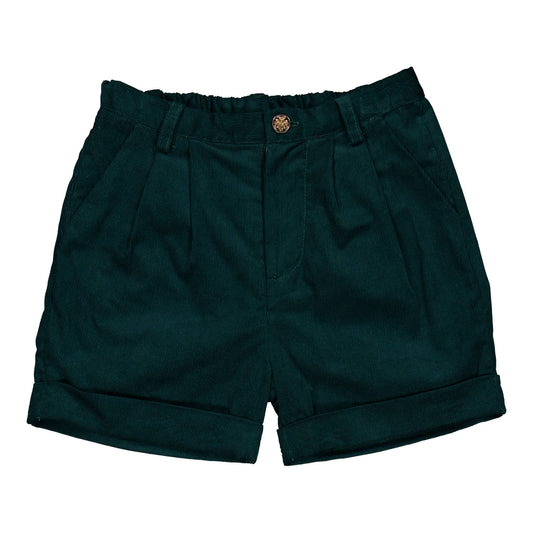 Adam, Pantaloncini da Ragazzo, In Velluto a Coste Verde Pino