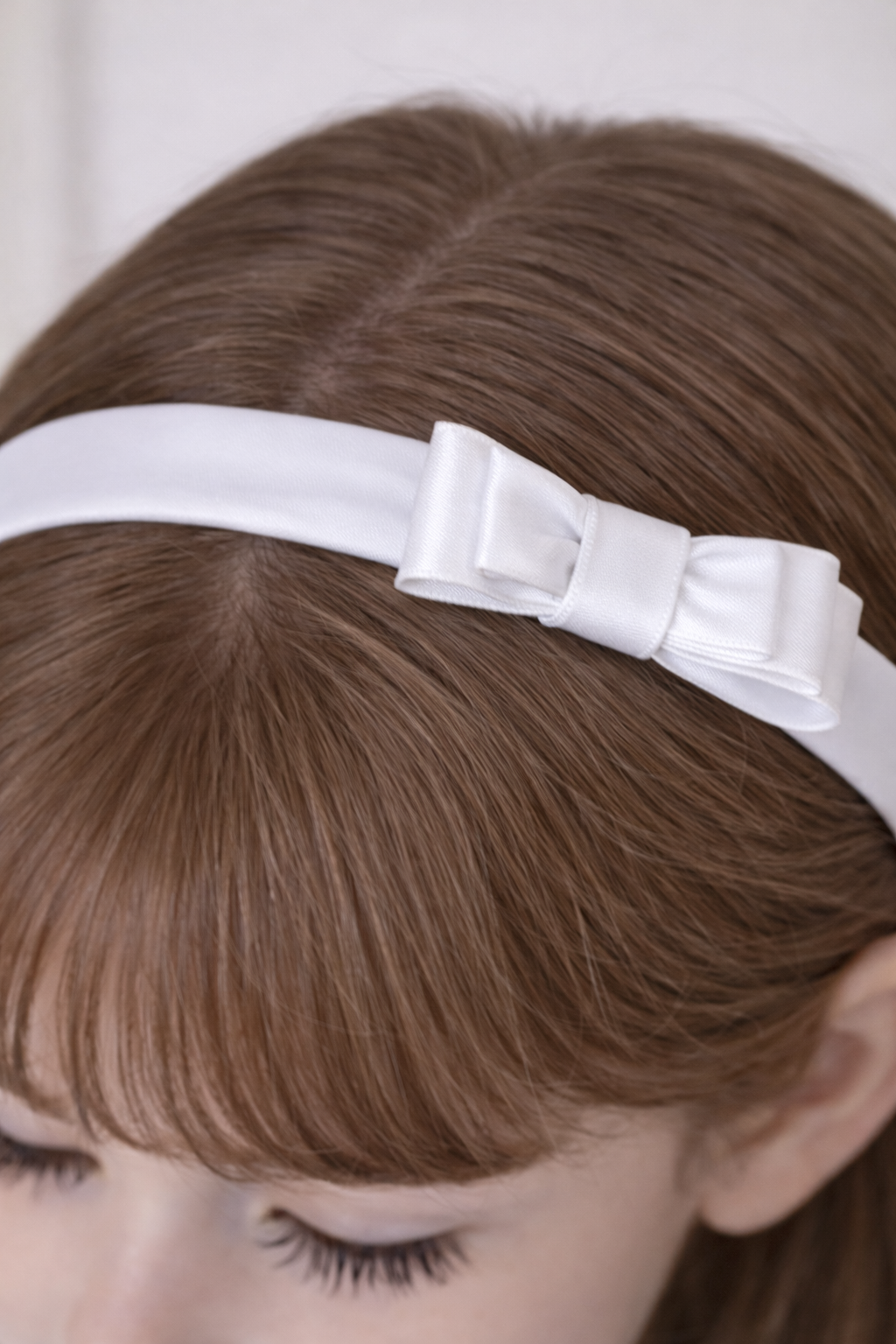 Fascia per Capelli Bambina con Fiocco, Battesimo, Prima Comunione