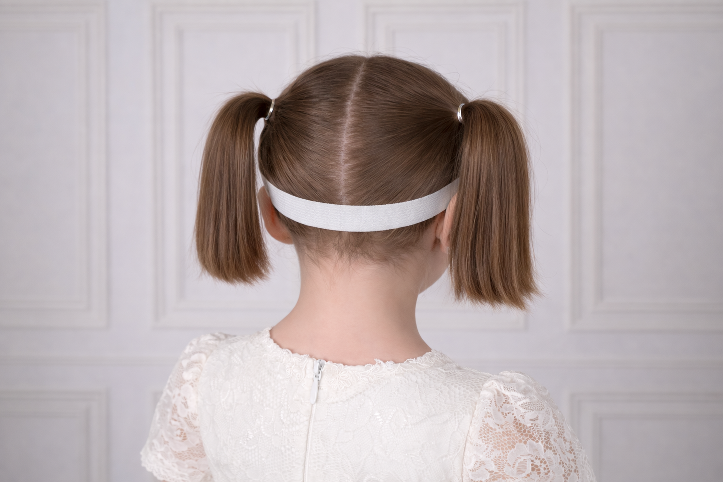 Fascia per Capelli Bambina con Fiocco, Battesimo, Prima Comunione