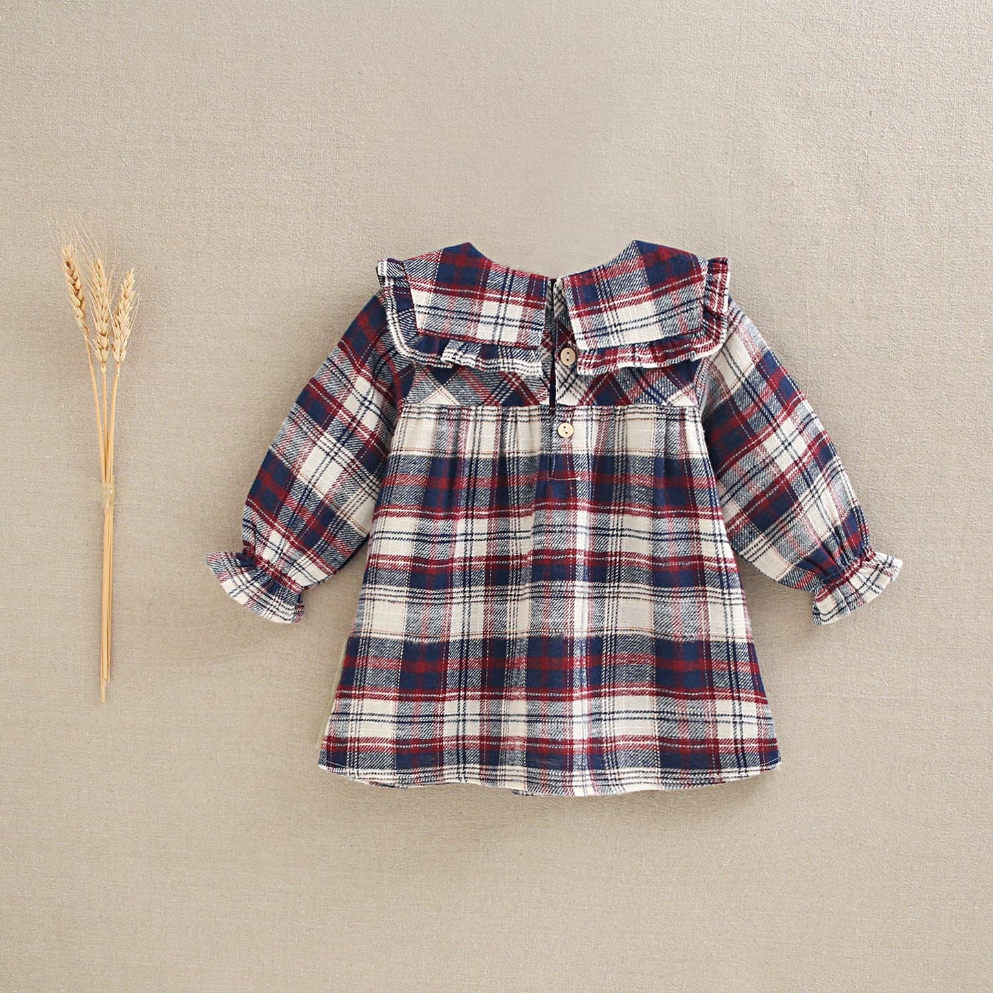 Abito in flanella in tartan scozzese blu, bordeaux e bianco 11410072-6